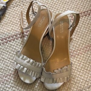 Michael Kors Ruffled Cream Sandals